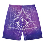 Galaxy Eye of Providence Print Men's Swim Trunks
