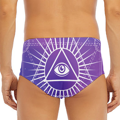 Galaxy Eye of Providence Print Men's Triangle Swim Briefs
