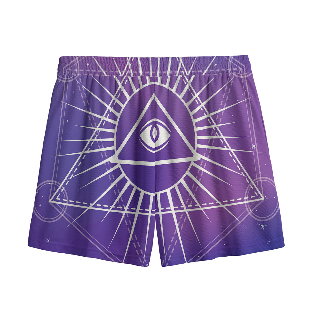 Galaxy Eye of Providence Print Mesh Shorts