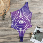 Galaxy Eye of Providence Print One Shoulder Bodysuit