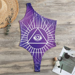 Galaxy Eye of Providence Print One Shoulder Bodysuit
