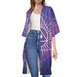 Galaxy Eye of Providence Print Open Front Beach Cover Up