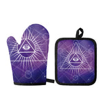 Galaxy Eye of Providence Print Oven Mitt And Pot Holder Set