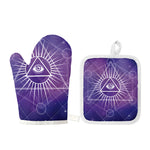 Galaxy Eye of Providence Print Oven Mitt And Pot Holder Set