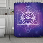 Galaxy Eye of Providence Print Polyester Shower Curtain