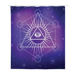 Galaxy Eye of Providence Print Polyester Shower Curtain