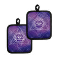Galaxy Eye of Providence Print Pot Holders
