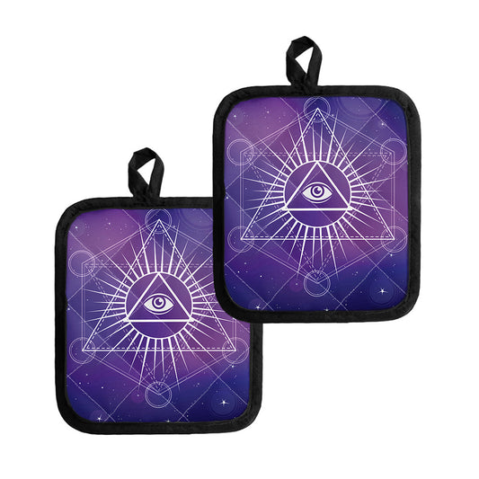 Galaxy Eye of Providence Print Pot Holders
