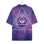 Galaxy Eye of Providence Print Rayon Hawaiian Shirt