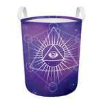 Galaxy Eye of Providence Print Round Laundry Basket