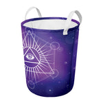 Galaxy Eye of Providence Print Round Laundry Basket