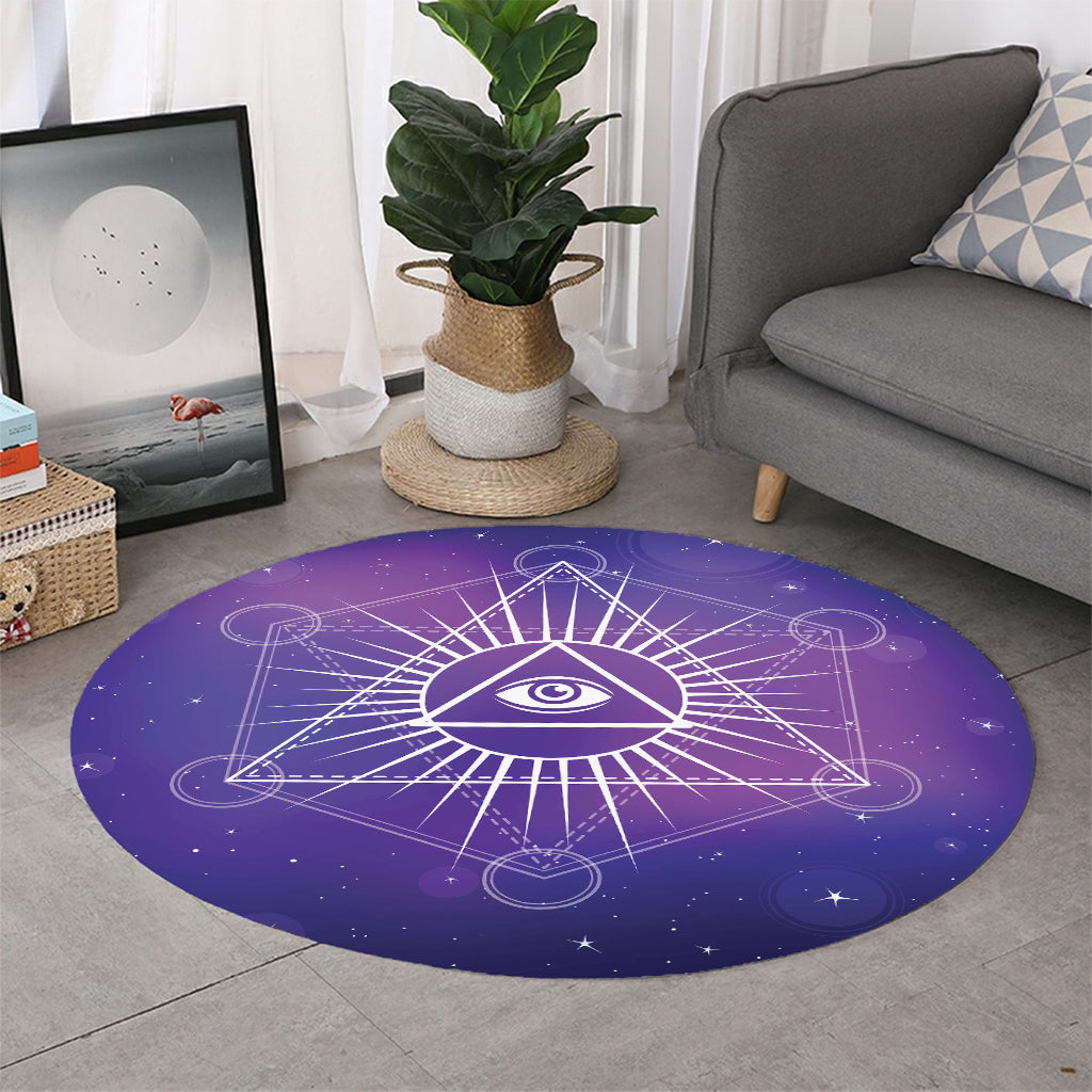 Galaxy Eye of Providence Print Round Rug
