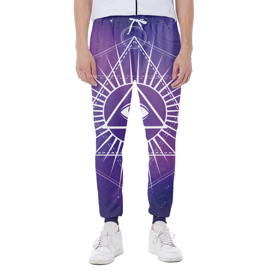 Galaxy Eye of Providence Print Scuba Joggers