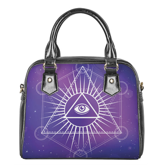 Galaxy Eye of Providence Print Shoulder Handbag