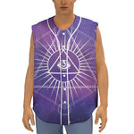 Galaxy Eye of Providence Print Sleeveless Baseball Jersey