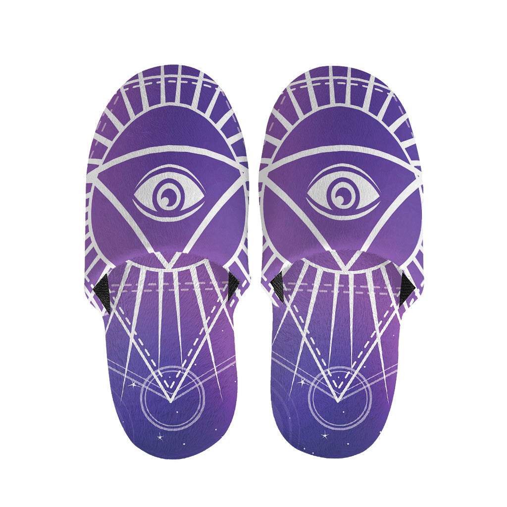 Galaxy Eye of Providence Print Slippers
