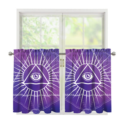 Galaxy Eye of Providence Print Tier Curtains
