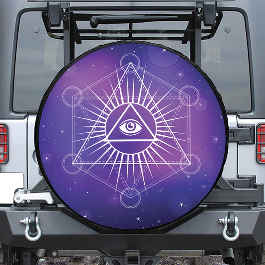 Galaxy Eye of Providence Print Tire Cover