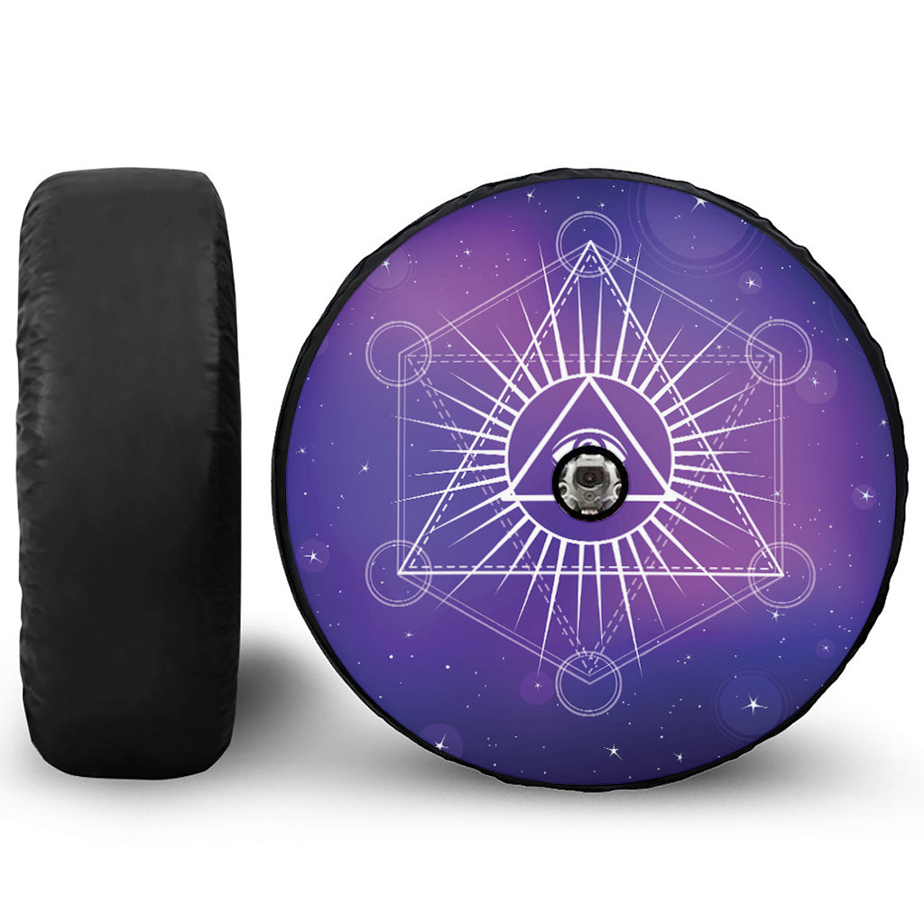 Galaxy Eye of Providence Print Tire Cover With Camera Hole