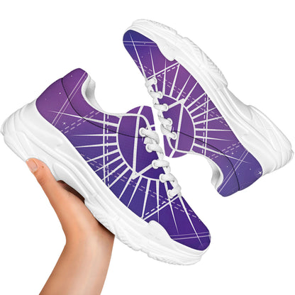 Galaxy Eye of Providence Print White Chunky Shoes