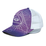 Galaxy Eye of Providence Print White Mesh Trucker Cap