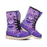 Galaxy Eye of Providence Print Winter Boots