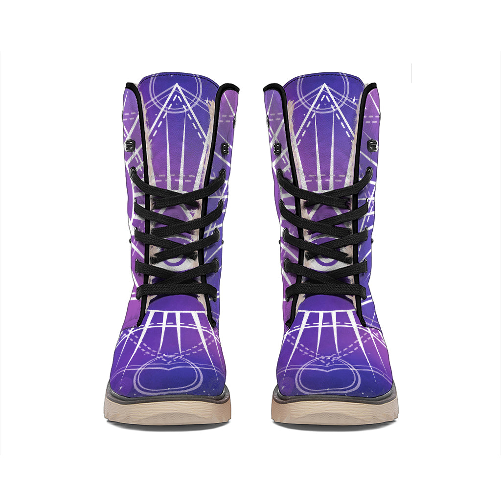 Galaxy Eye of Providence Print Winter Boots