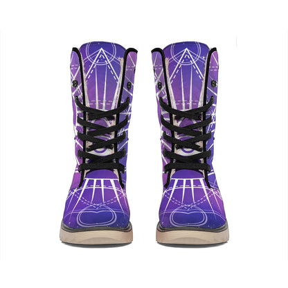 Galaxy Eye of Providence Print Winter Boots