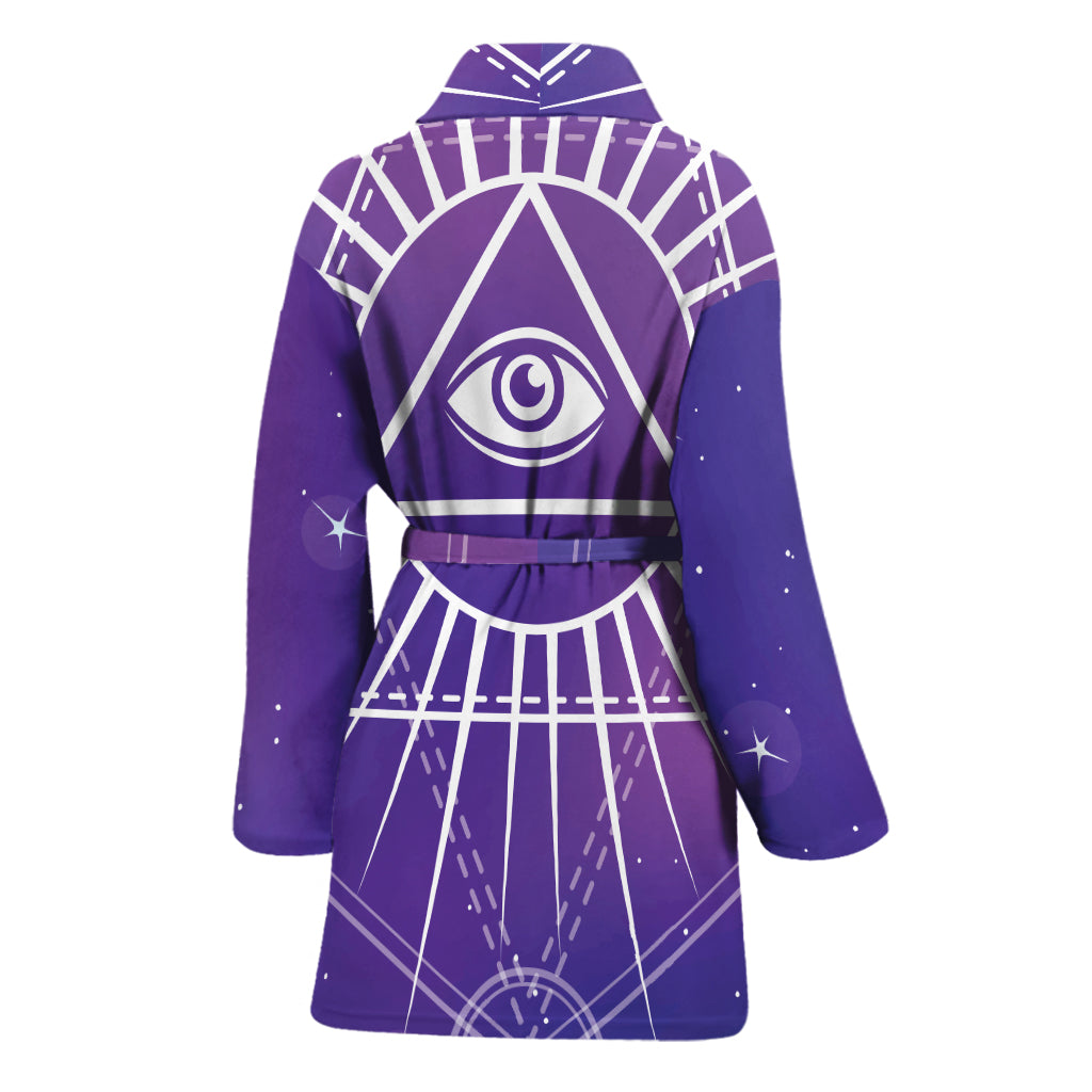 Galaxy Eye of Providence Print Women's Bathrobe
