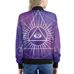 Galaxy Eye of Providence Print Women's Bomber Jacket