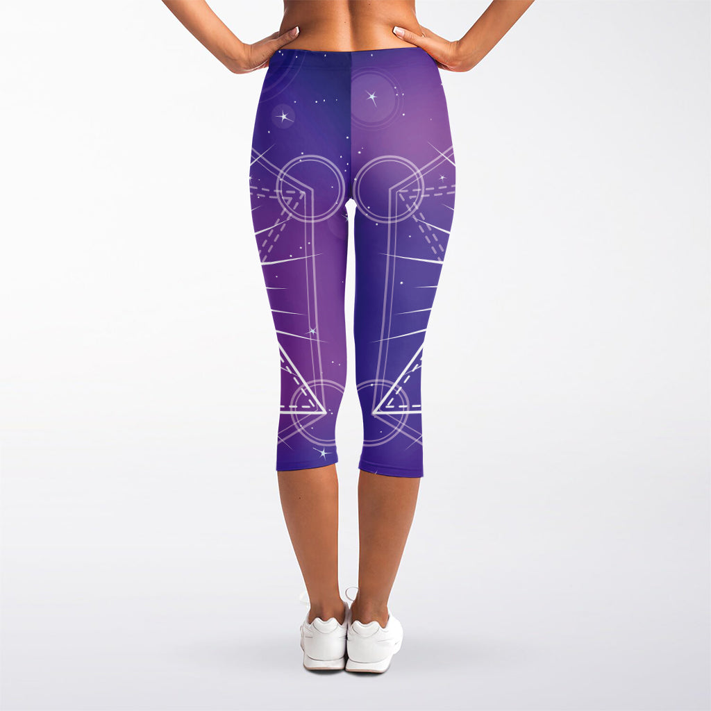 Galaxy Eye of Providence Print Women's Capri Leggings