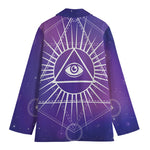 Galaxy Eye of Providence Print Women's Cotton Blazer