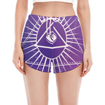 Galaxy Eye of Providence Print Women's Split Running Shorts
