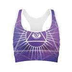 Galaxy Eye of Providence Print Women's Sports Bra