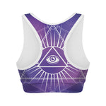 Galaxy Eye of Providence Print Women's Sports Bra