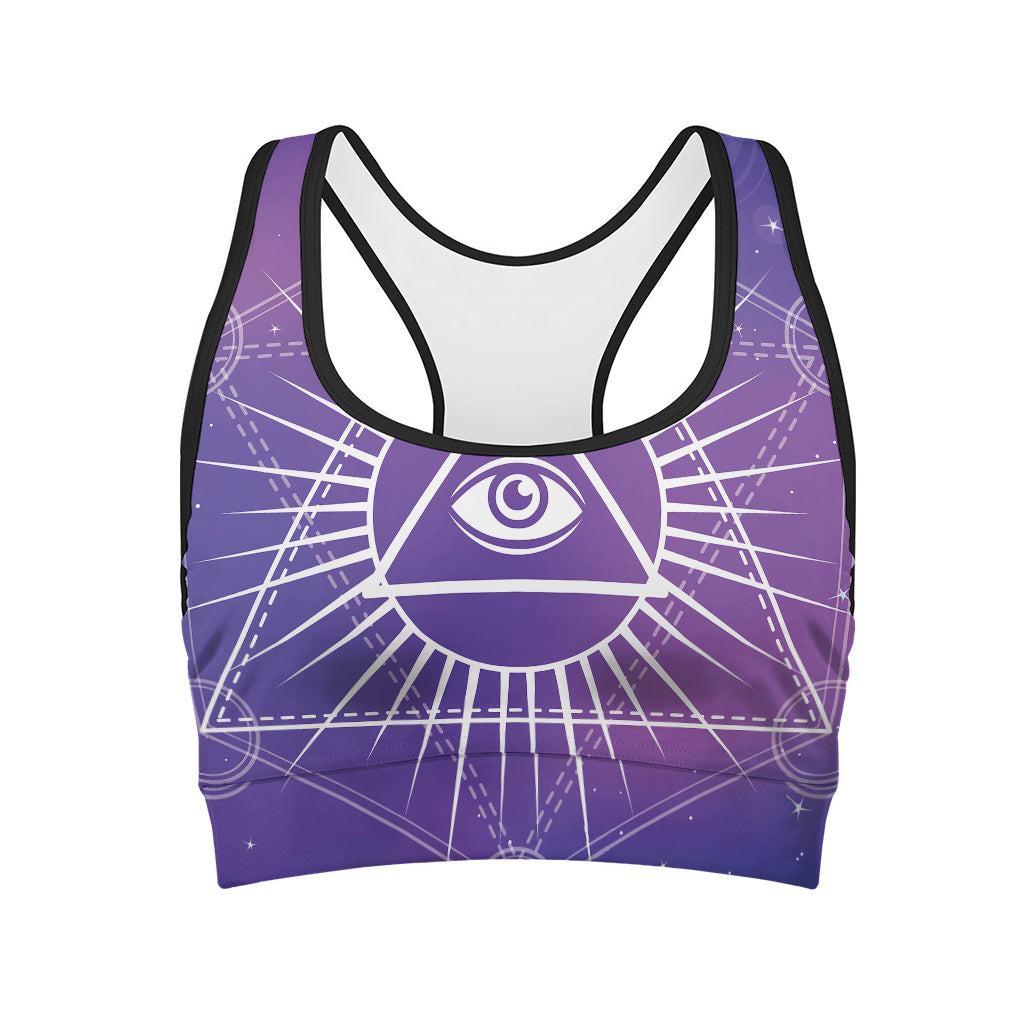 Galaxy Eye of Providence Print Women's Sports Bra