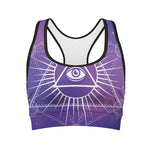 Galaxy Eye of Providence Print Women's Sports Bra