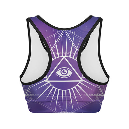 Galaxy Eye of Providence Print Women's Sports Bra