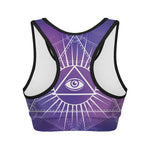 Galaxy Eye of Providence Print Women's Sports Bra