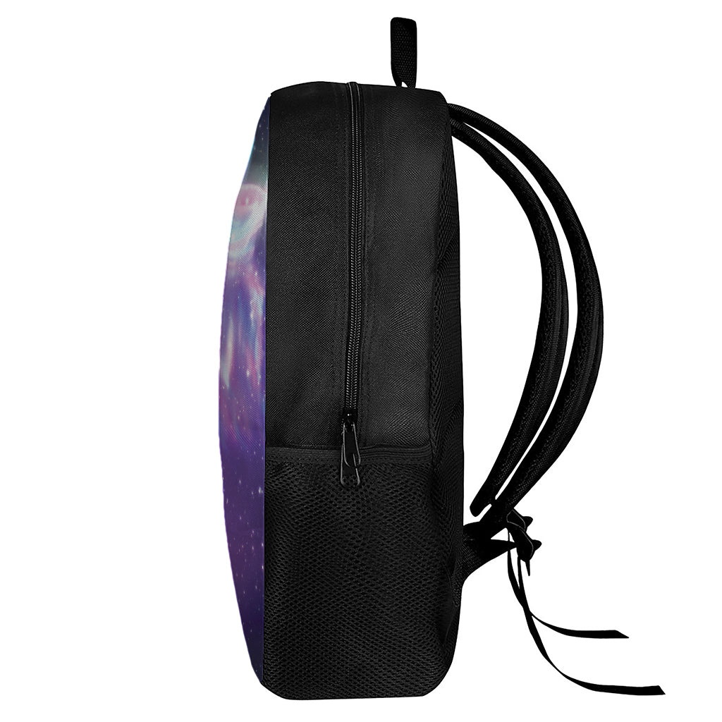 Galaxy Howling Wolf Spirit Print 17 Inch Backpack