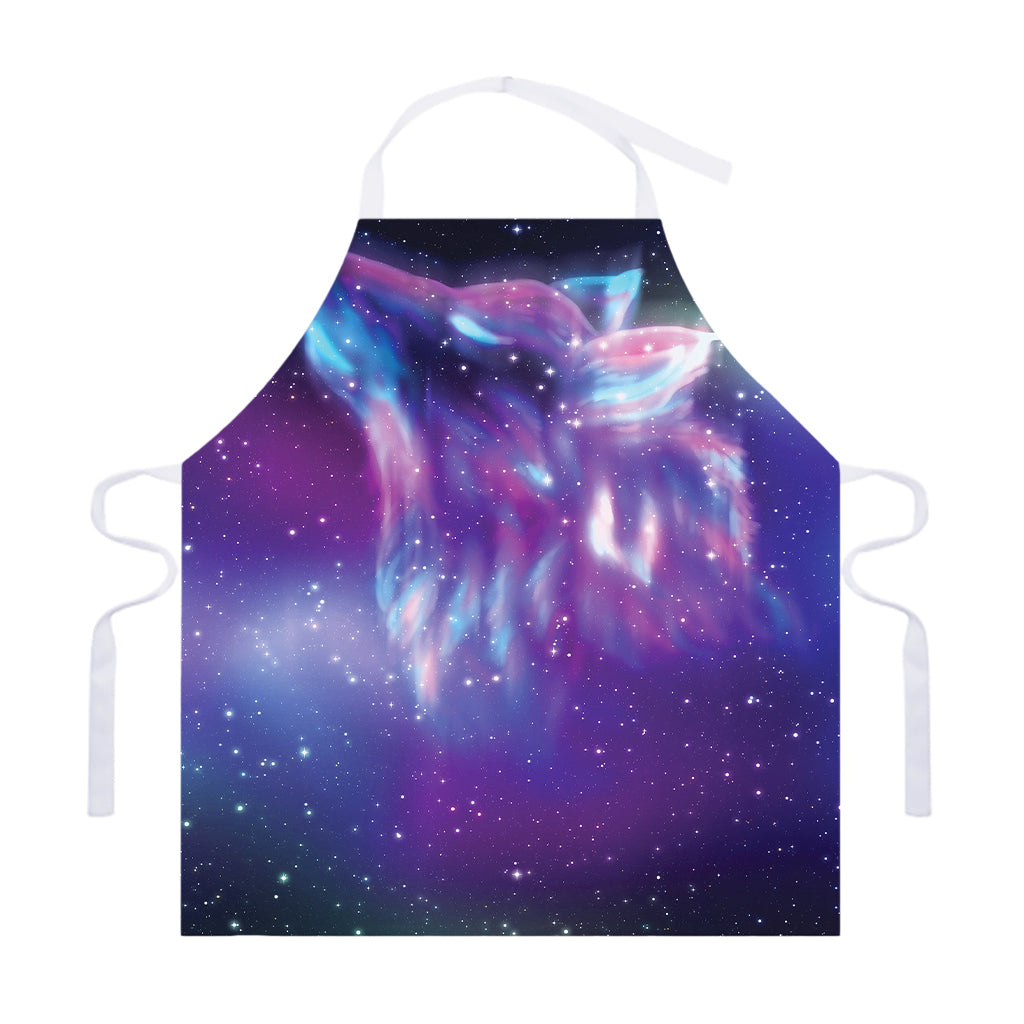 Galaxy Howling Wolf Spirit Print Adjustable Apron