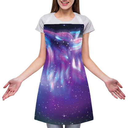 Galaxy Howling Wolf Spirit Print Adjustable Apron