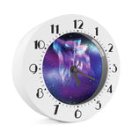 Galaxy Howling Wolf Spirit Print Alarm Clock