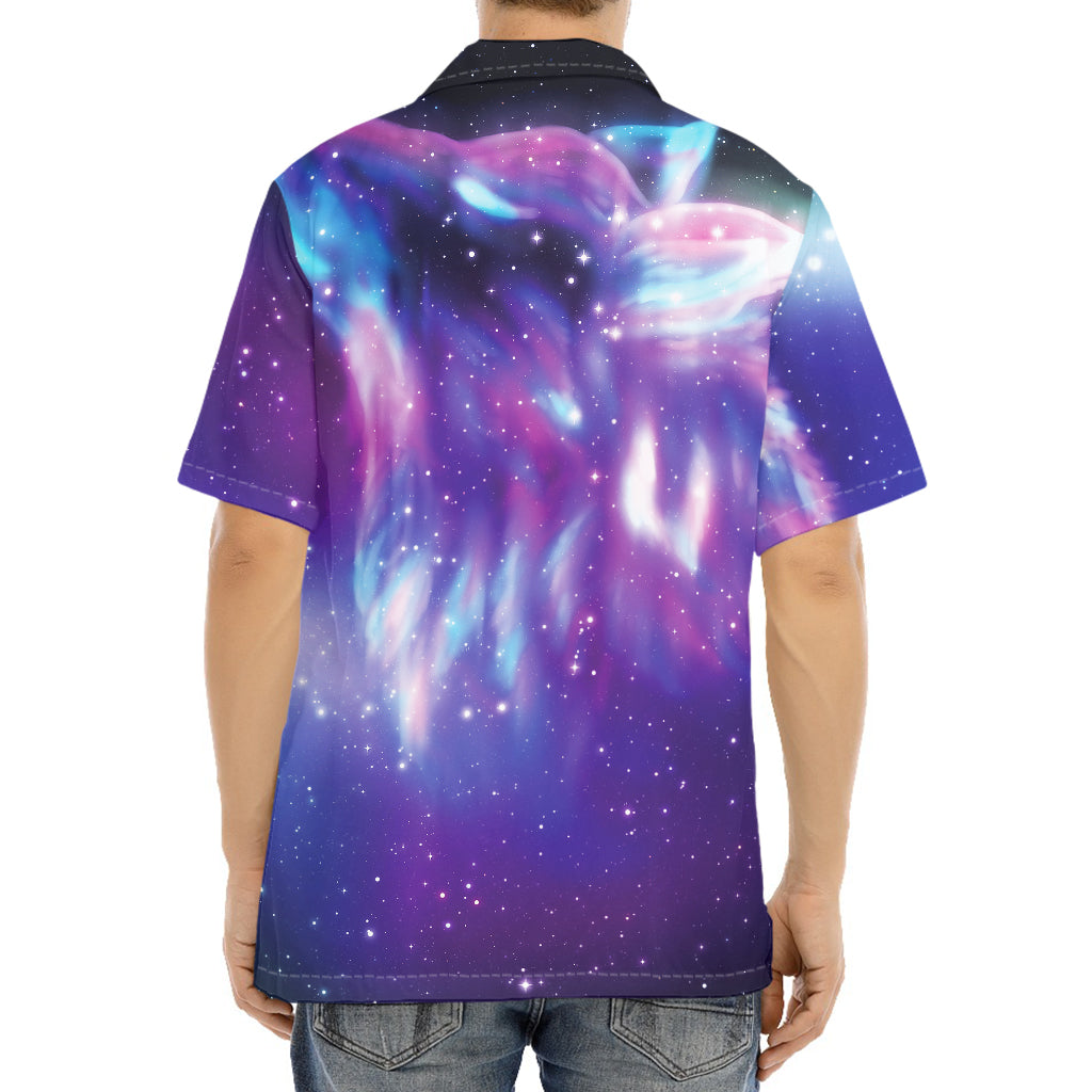 Galaxy Howling Wolf Spirit Print Aloha Shirt