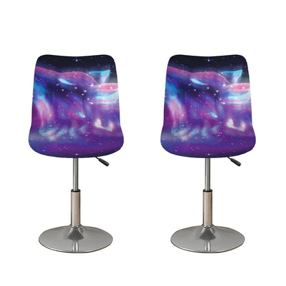 Galaxy Howling Wolf Spirit Print Bar Stool Covers
