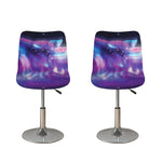 Galaxy Howling Wolf Spirit Print Bar Stool Covers