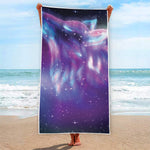 Galaxy Howling Wolf Spirit Print Beach Towel