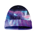 Galaxy Howling Wolf Spirit Print Beanie