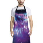 Galaxy Howling Wolf Spirit Print Bib Apron With Pocket