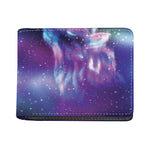 Galaxy Howling Wolf Spirit Print Bifold Wallet